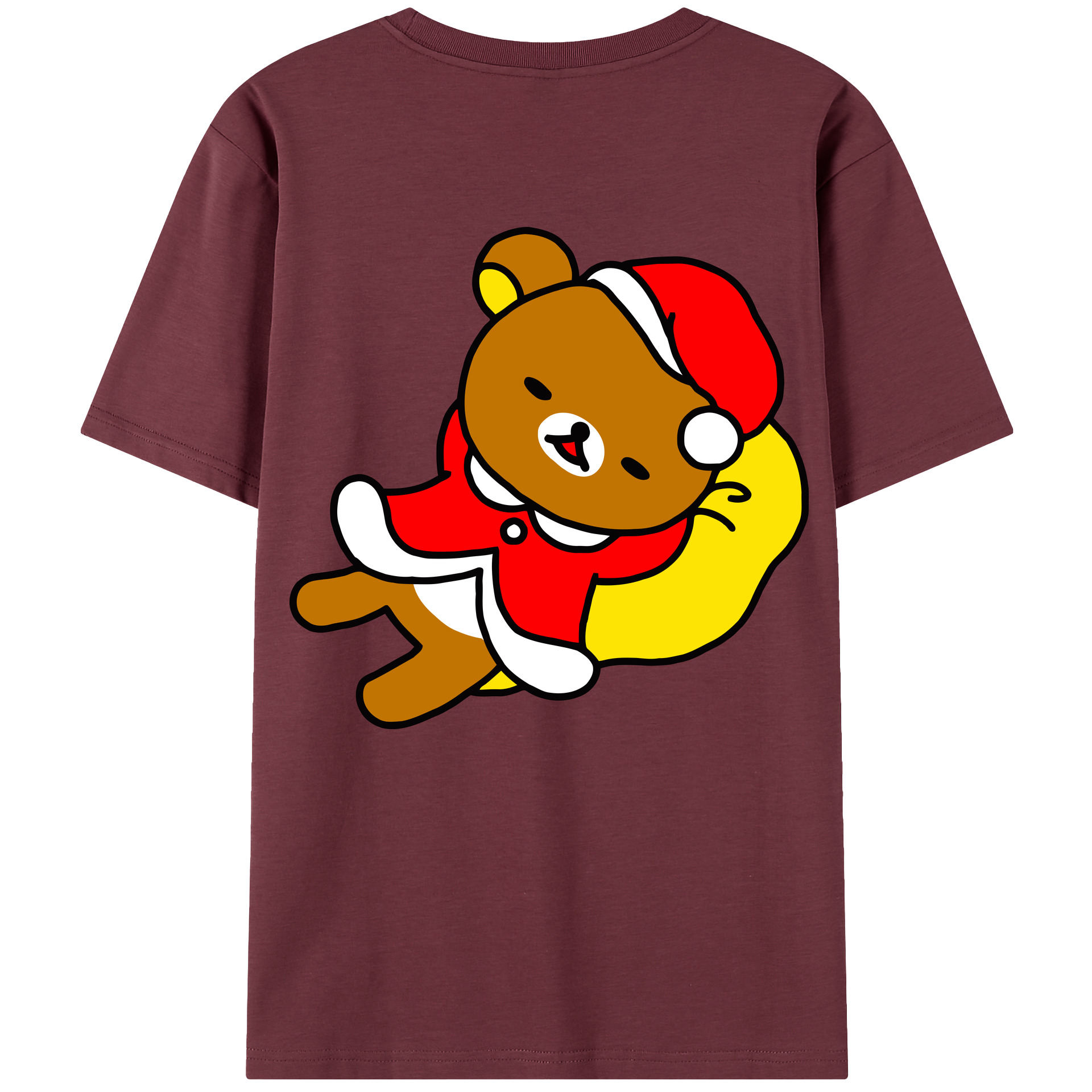 （画像用） リラックマ リラックマ キイロイトリ Rilakkuma Korilakkuma Kiiroitori 綿100％半袖Tシャツ（背面プリント）